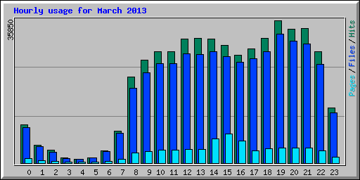 Hourly usage for March 2013