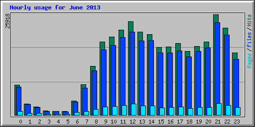 Hourly usage for June 2013
