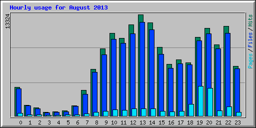 Hourly usage for August 2013